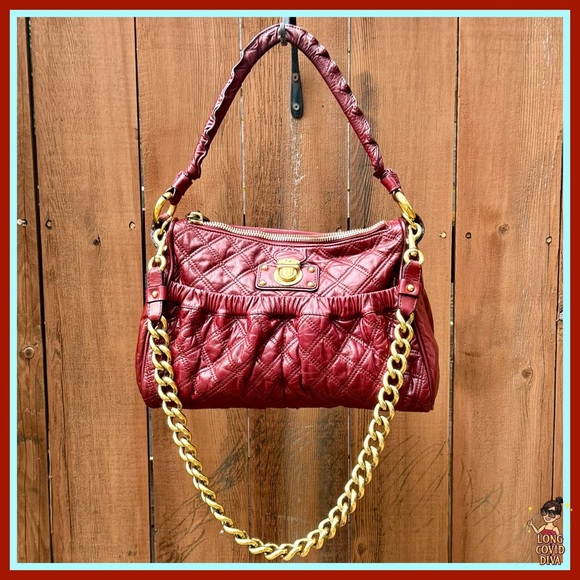 👜RETIRED/Marc Jacobs Collection/Bordeaux/Quilted Calf Leather/ Julianne Bag - Picture 3 of 17